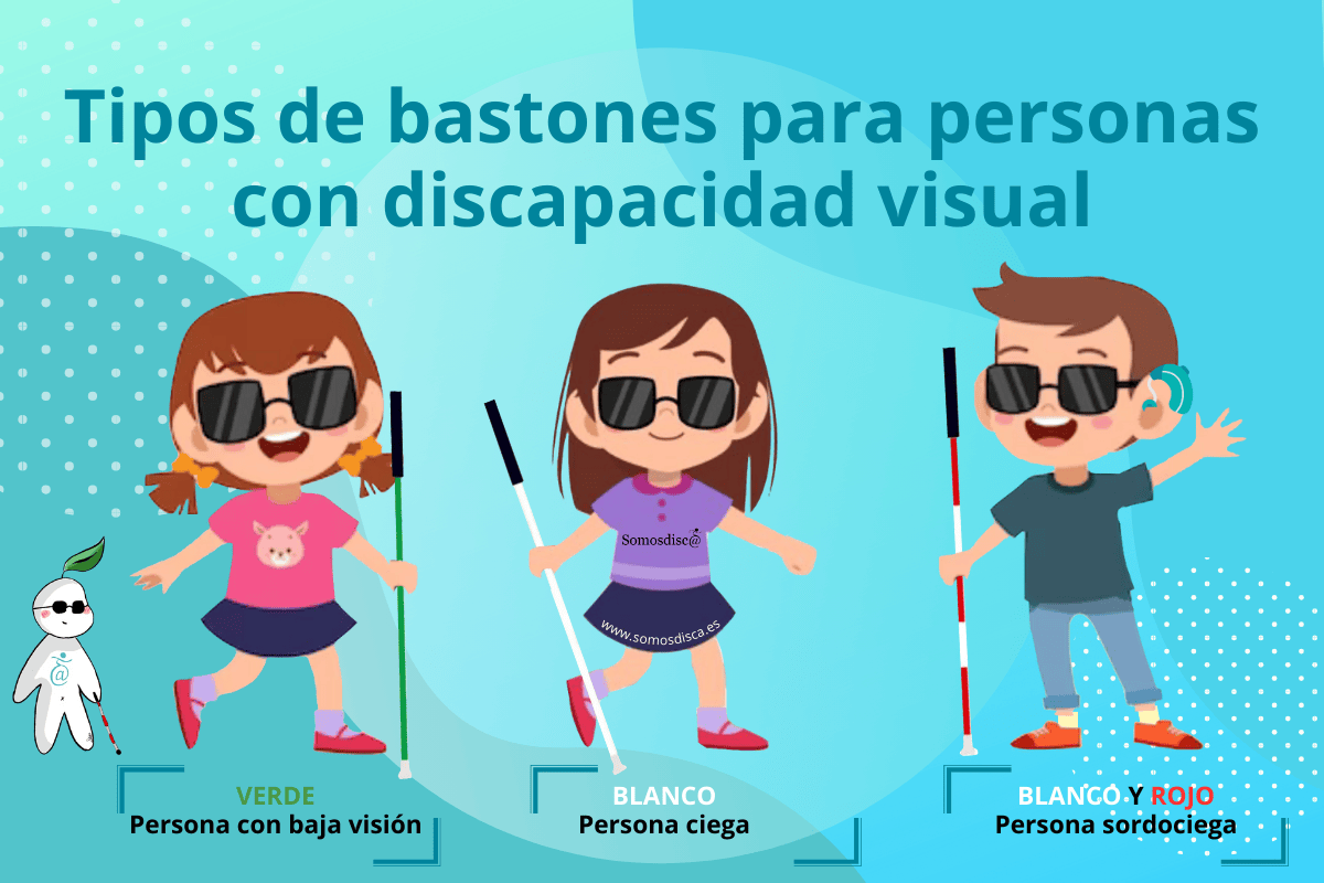 Tipos de bastones para personas con discapacidad visual