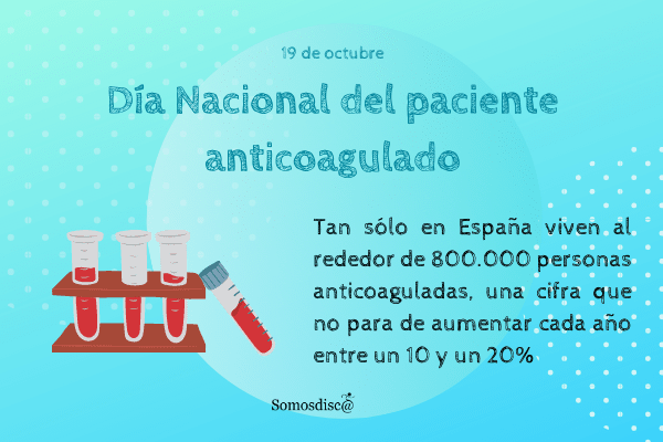 Día Nacional del paciente anticoagulado:Tan sólo en España viven al rededor de 800.000 personas anticoaguladas, una cifra que no para de aumentar cada año entre un 10 y un 20%